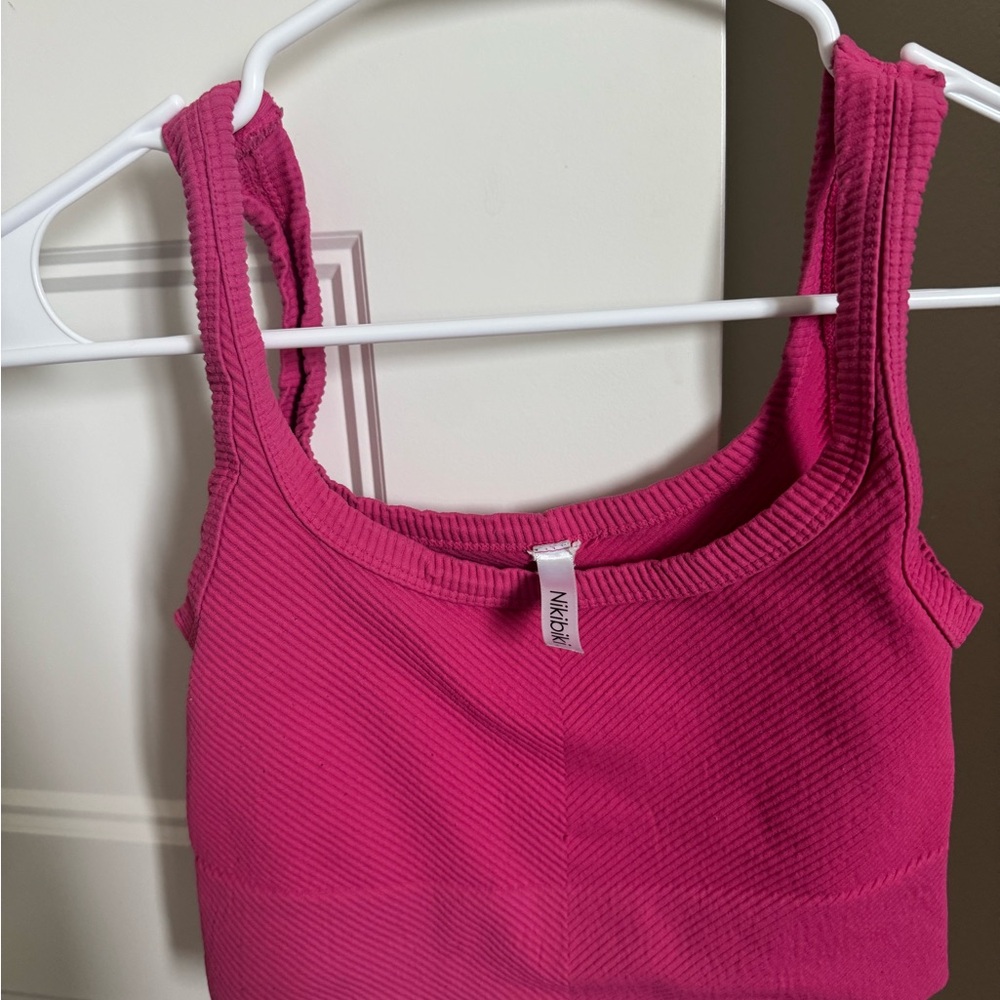 Nicole Fuchsia Ribbed Sleeveless Top